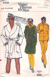 8359 VOG MR WRAP ROBE LENGTHS,BELT,PAJAMAS PATTERN 34,36